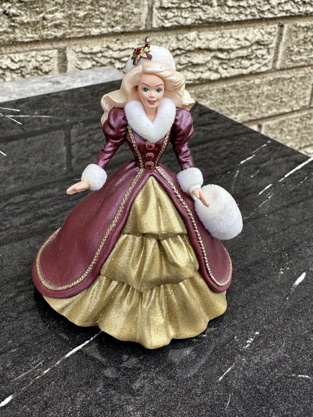 Vtg 1996 Holiday Barbie Hallmark Xmas Ornament #4 In Series-Red/Gold